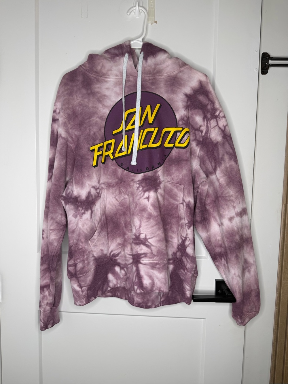 Reflex Purple Tie-Dye Crewneck with Yellow Logo